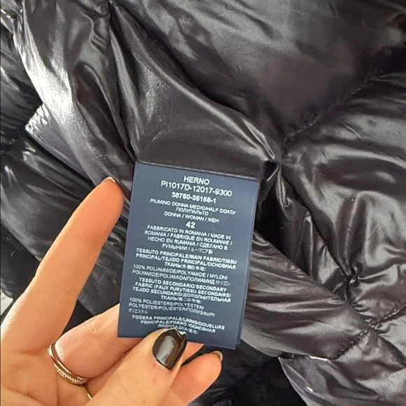 Herno Dark Gray Puffer Coat with Black Fur Trim - Picture 5 of 7